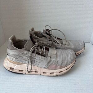 ON CLOUDNOVA RUNNING SHOES PEARL/SHELL 2698124-050 WOMEN SIZE 9 CLOUDTEC SWISS